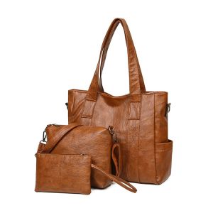 China Wholesale Women's 2025 New Multi-Pc Crossbody Bag 3pcs Set Trendy Large Capacity Ladies' Shoulder Tote Bags Factory Direct on sale