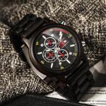 Custom Made Ebony Wooden Quartz Watch Luminous Calendar Casual Business