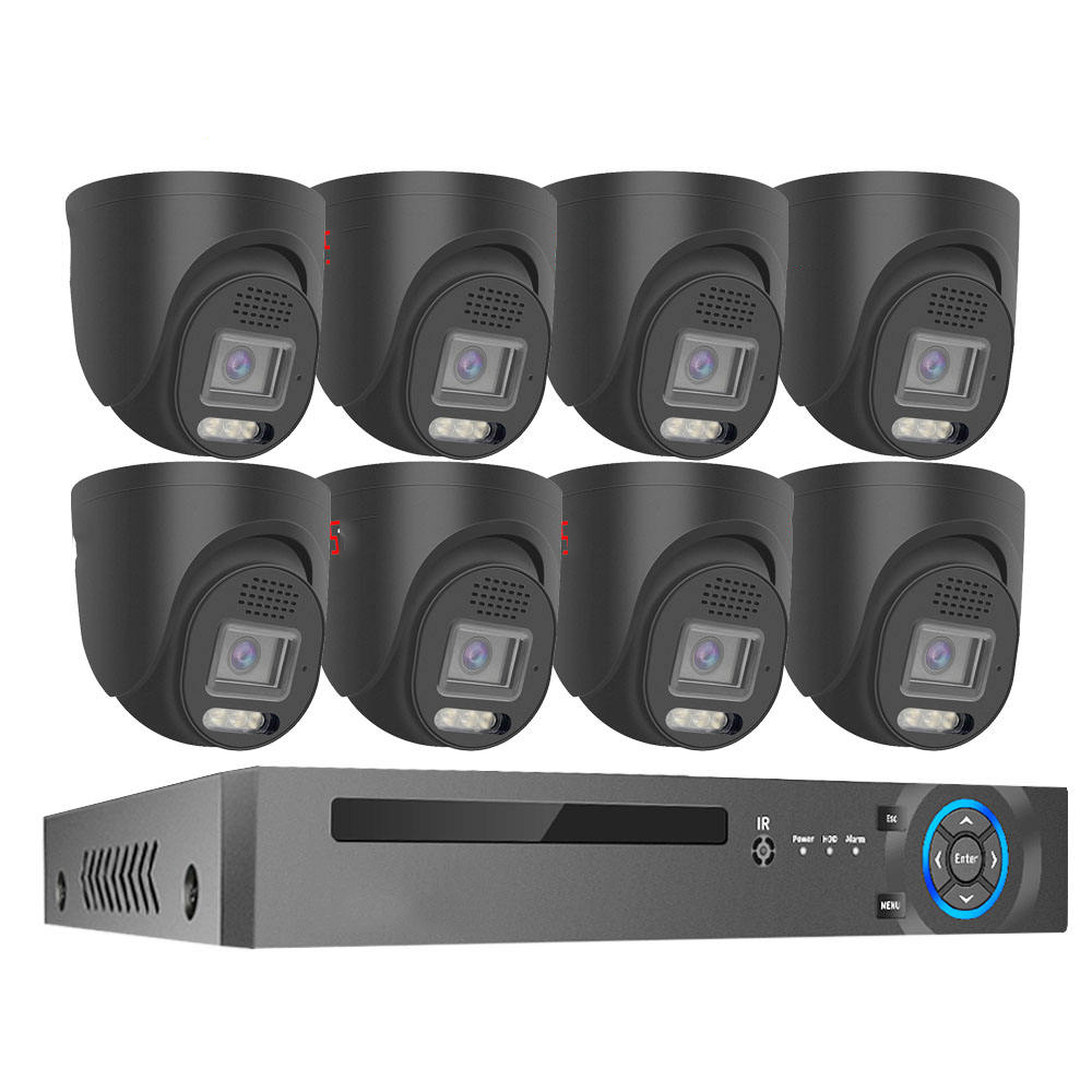 Customized Metal Dome Style 8 Channels indoor Face Detection H.265 4K 8MP Wired POE IP Network cctv home security camera system
