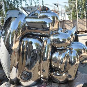 China 3M High Mirror Polished Stainless Steel Falling Stone Artwork factory