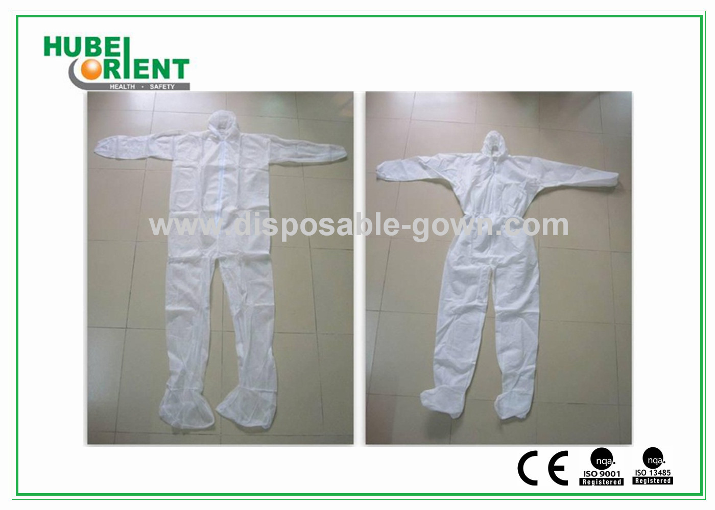 Blue Breathable Disposable Tyvek Coveralls With hood For Lab Room Or Hospitals