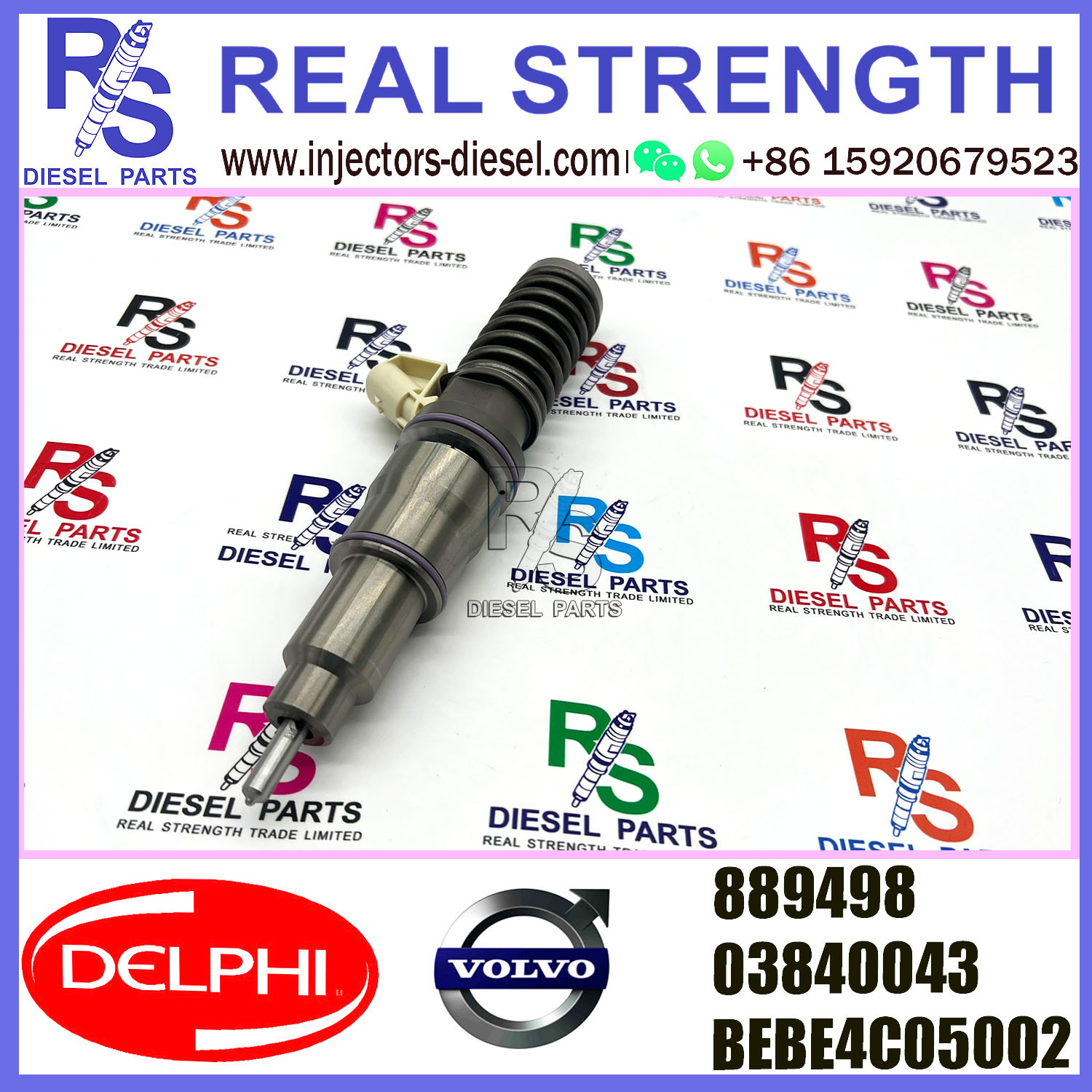 2 Pin V-O-L-V Penta Diesel Injectors 3840043 03840043 DELPHI BEBE4C05002 E1