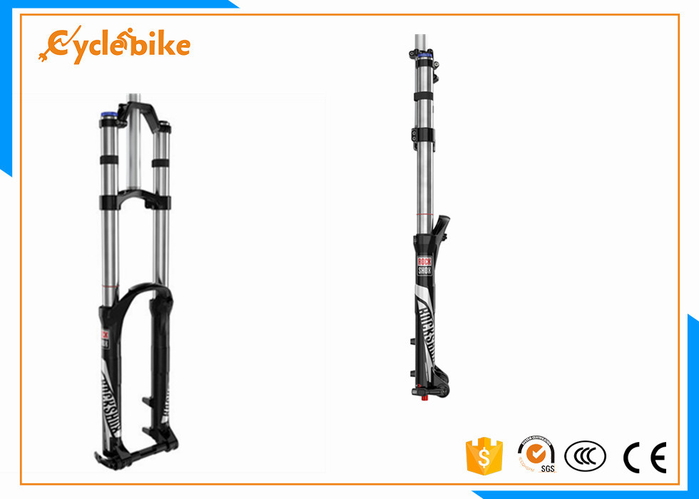 Black Electric Bike Suspension Fork 210mm Maximum Rotor Size