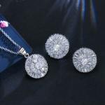 Fashion Luxury Jewelry Set Rhodium AAA Cubic Zircon Cz zircon Necklaces Earrings