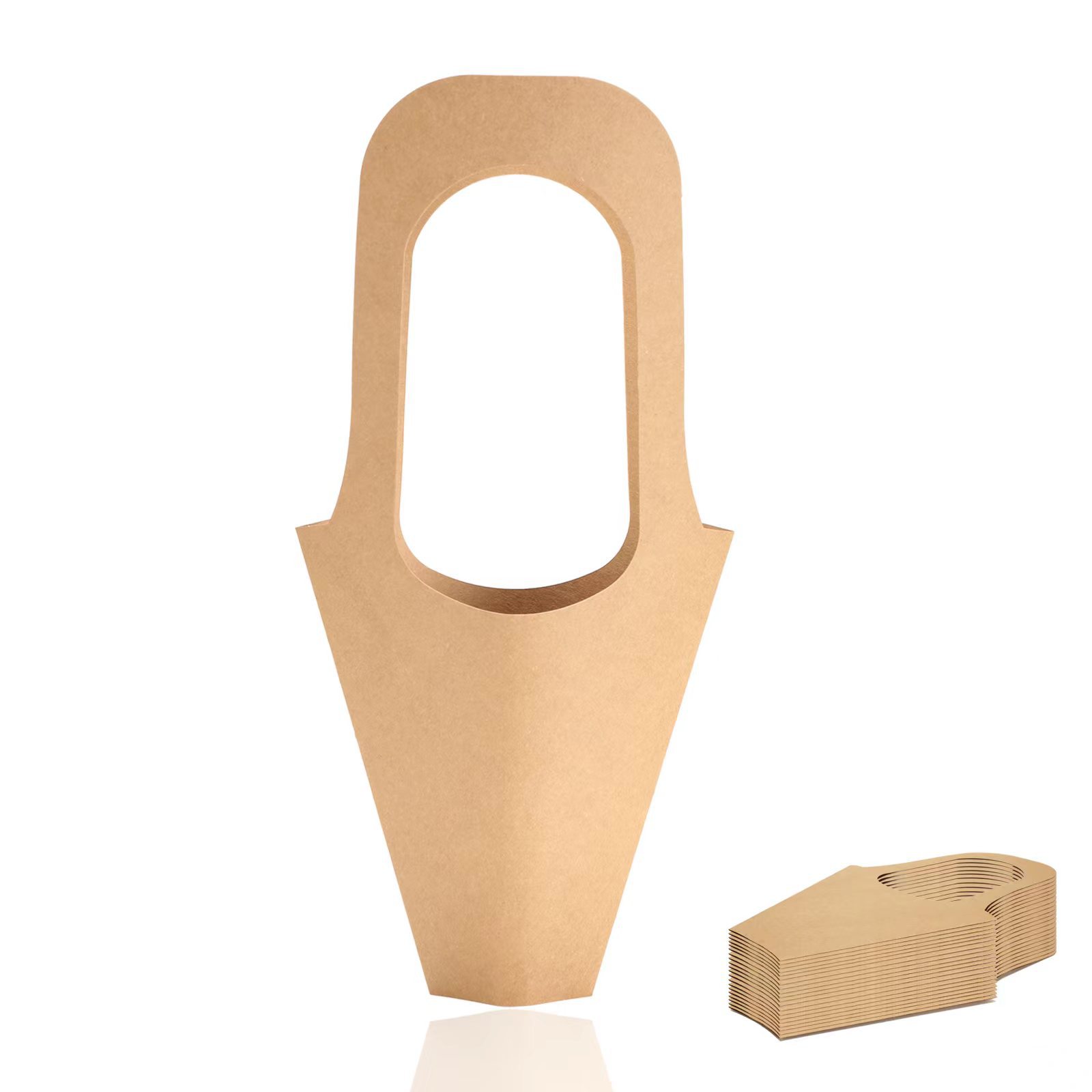 Custom Color Accepted Craft Flower Carrier Bouquet Packaging Kraft Paper Bag For Flower