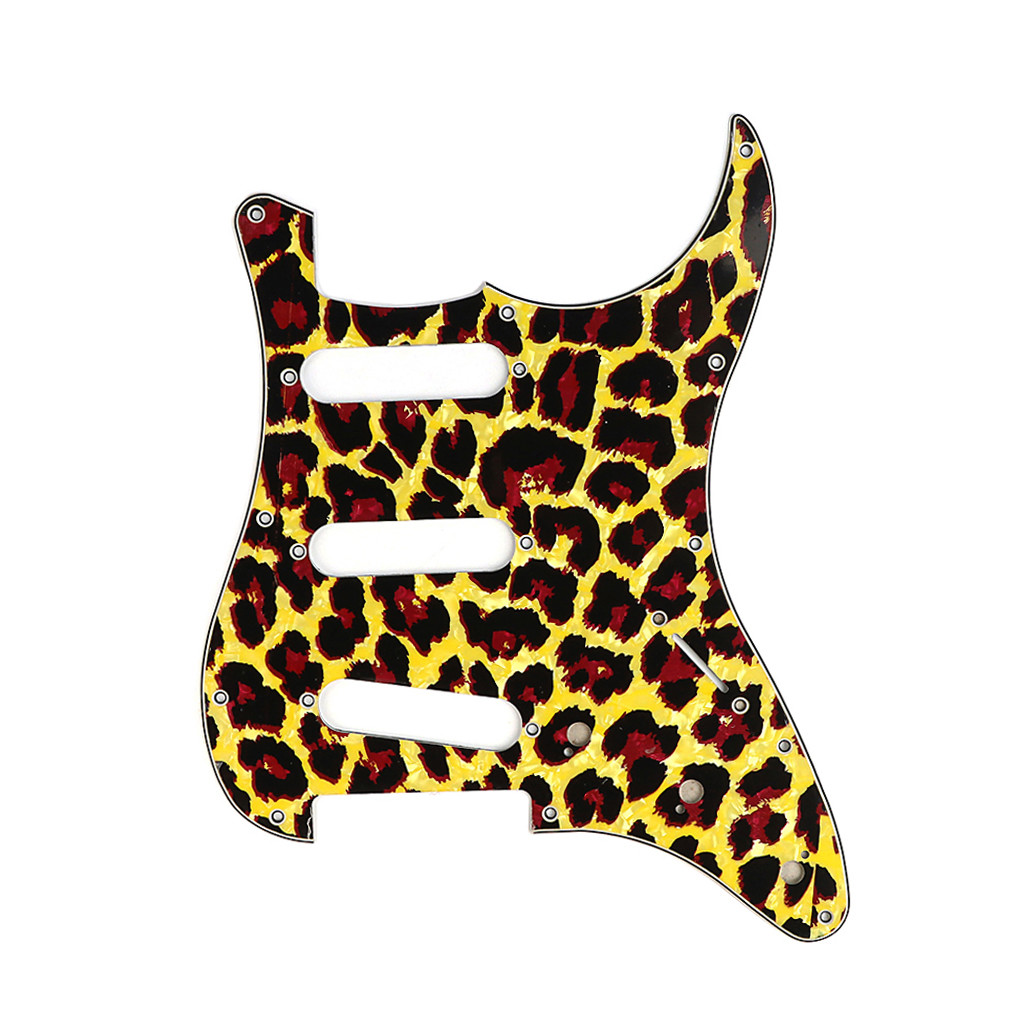 SSS Acoustic Guitar Pickguard Leopard Print Scratch Plate For Stratocaster Style Guitar