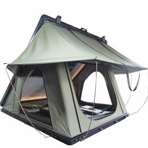 China Outdoor Light Dark Grey Hard Shell Rooftop Tent 202*122*5cm Mattress Size factory