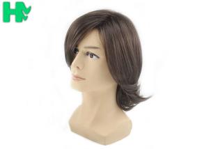China Mens Short Hair Wig Machine Made Tangle Free , Mens Wigs Human Hair factory