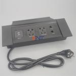 Flushed mounted recessed flip up cover multi power table socket outlet hidden