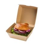 Kraft Paper Custom Foldable Eco-Friendly Burger Box for Fast Food Takeaway