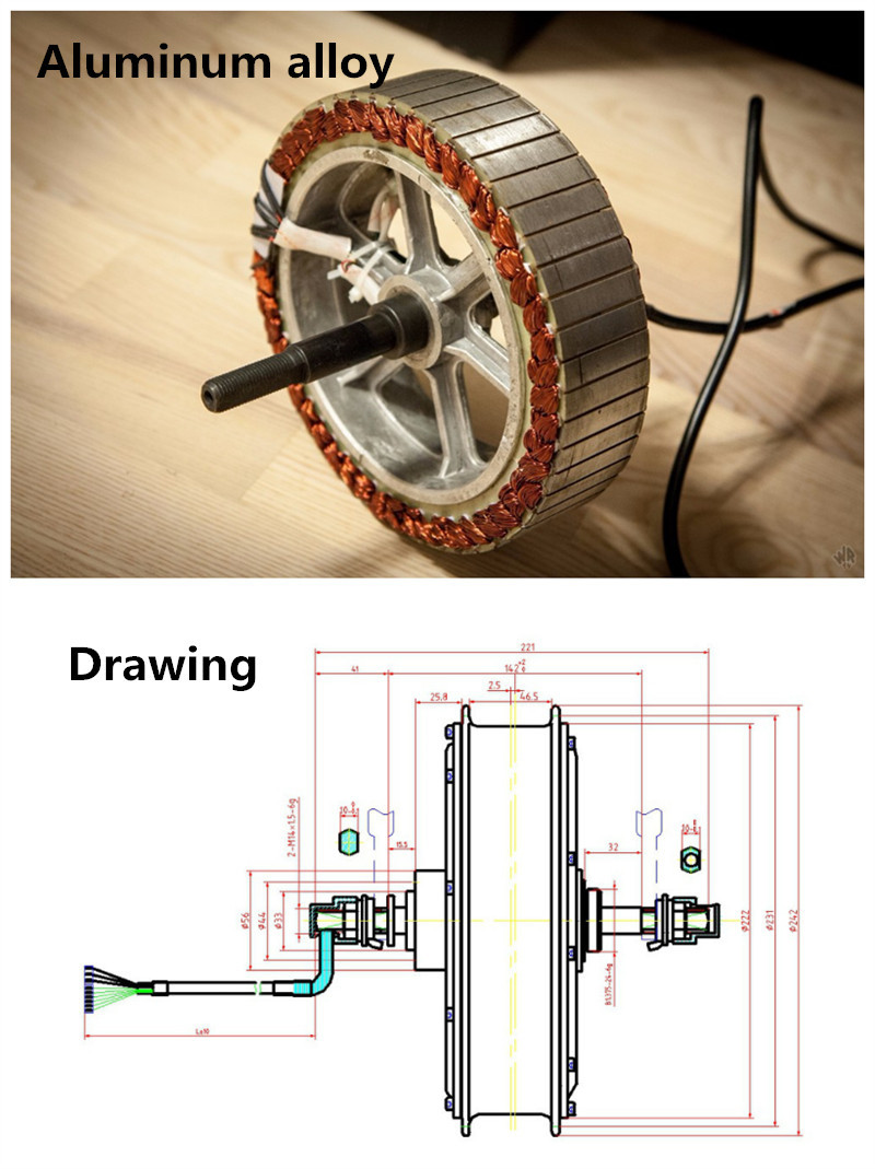 3000w 7 Speed Electric Bike Hub Motor / Bicycle Wheel Electric Motor For Mountain Bike