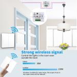 16A 433Mhz Wireless Kinetic Energy Switch 2 Way Push Button Waterproof Light