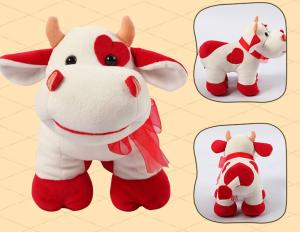 China Standing Pose RedBull Red Cow Milka Cow Plush Toys factory