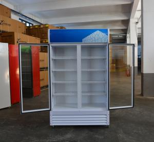China Customized Logo Acceptable 2 Doors Store Drinks Beverage Cooler for Cold Beverages factory