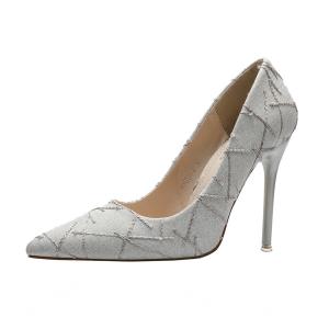 China 3058-2 Korean Fashion Pointy Toe Pump High Heels Nightclub Looks Thin Sexy Women'S Single Shoes Sequins Professional OL factory
