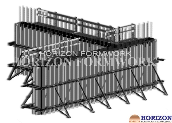 Shear Wall Formwork Systems , Vertical Concrete Wall Formwork I Joist Beam