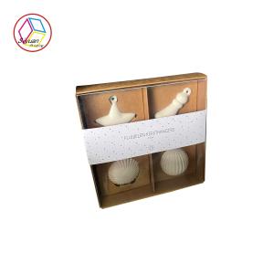 China Cubic Brown Kraft Card Box With Paper Insert For Ceramic Package factory