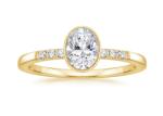 Women 10k Yellow Gold Diamond Ring , Oval Lab Diamond Engagement Ring OEM ODM