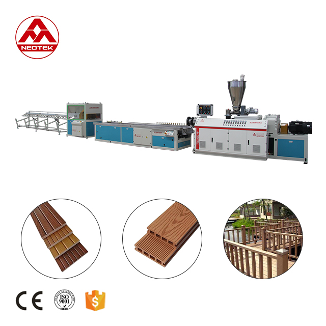 Co-rotating Conical Twin-screw PP PE Base WPC Extrusion Line with 156 1 Screw L/D Ratio