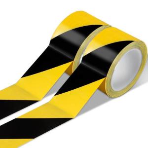 China PVC Warning Danger Tape Yellow Adhesive Barricade Caution PVC Tape Roll factory