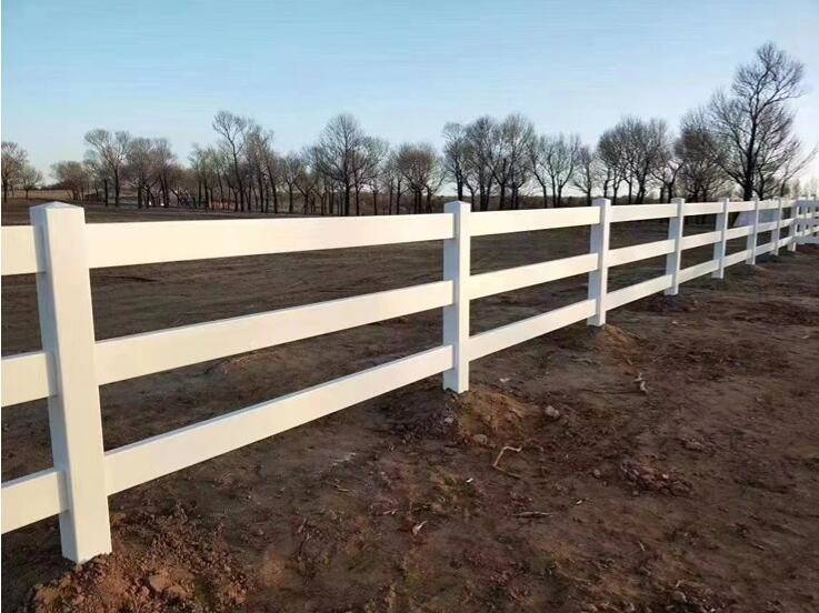 100% Virgin Pvc Welded Wire Mesh Fence Vinyl 3 Rail White For Ranch Livestock Farm Horse