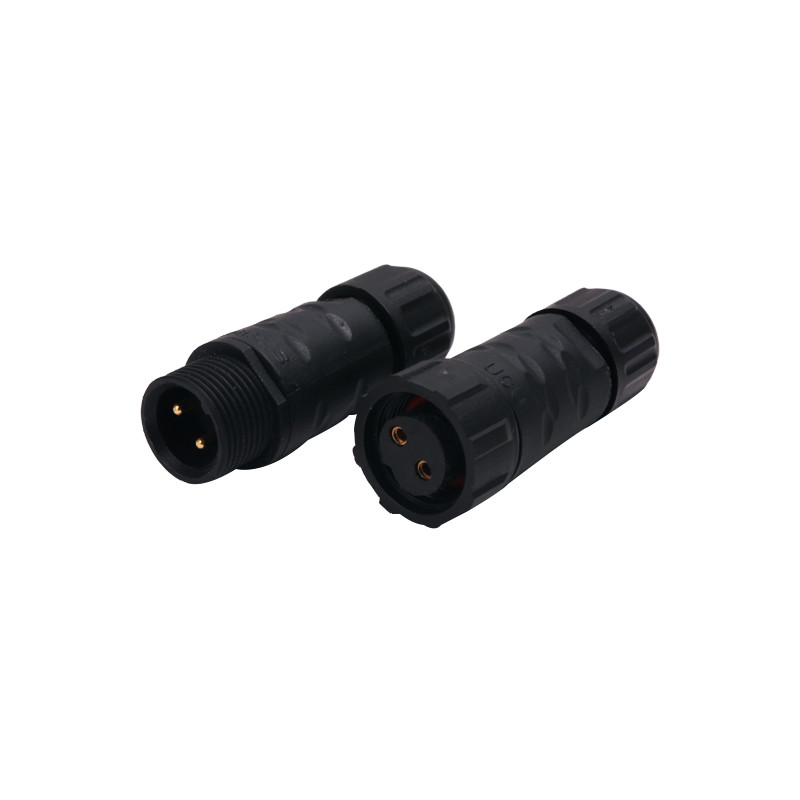 M14 Circular Plastic Connectors 2pins Female To Male Connector