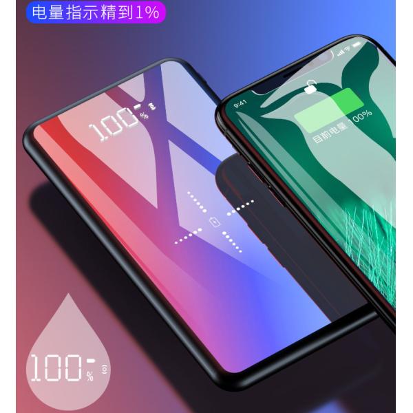 Temper Glass + ABS Wireless Charging Power Bank 2 * USB Ce Rohs Fcc