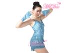 Latin Dance Costume Sequin Top Three Layers Tassels Biketard For Women