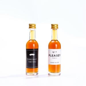 China 50ml Mini Glass Wine Bottles Whiskey Glass Bottles With Aluminum Lids factory