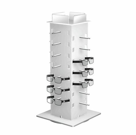 Modern Counter Top Eyewear Display Rack / Polar White Acrylic Eyewear Display