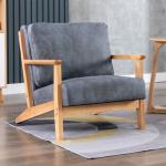 Nordic Morden Solid Wood Vintage Single Sofa Wooden Leisure Arm Chair Upholstere