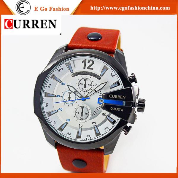 E Go Fashion China Watch Wholesale 2 Subdials Rose Gold 8176 Watch Brown Vintage