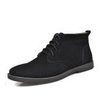 Genuine Leather Plush Suede Desert Boots For Men , Square Heel Mens Ankle Dress