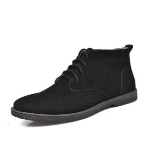 China Genuine Leather Plush Suede Desert Boots For Men , Square Heel Mens Ankle Dress Boots factory