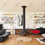 Ceiling Suspended Wood Burning Stove With 60-80m2 Heat Area