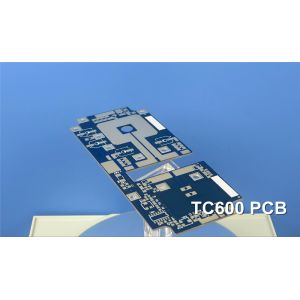 China Microwave PCB On TC600 With Blue Solder Mask And Immersion Silver On Pads factory