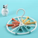 6 Clip Foldable Plastic Clothes Rack Round For Underwear Sock
