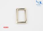 OEM Or ODM Handbag Rings Hardware , Light Gold Rectangular Metal Rings