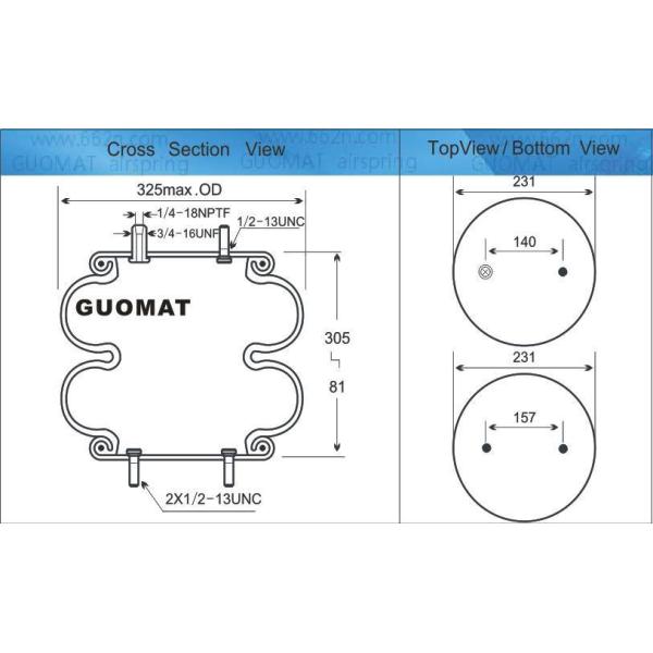 Goodyear 2B12-313/459/578923309 Rubber Double Convoluted Air Spring Shocks