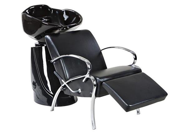 Pu Leather Salon Shampoo Chairs Free Standing With Ceramic Bowl , OEM ODM