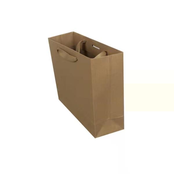 Brown Custom Printed Paper Bags Fancy Shape for coffee tea