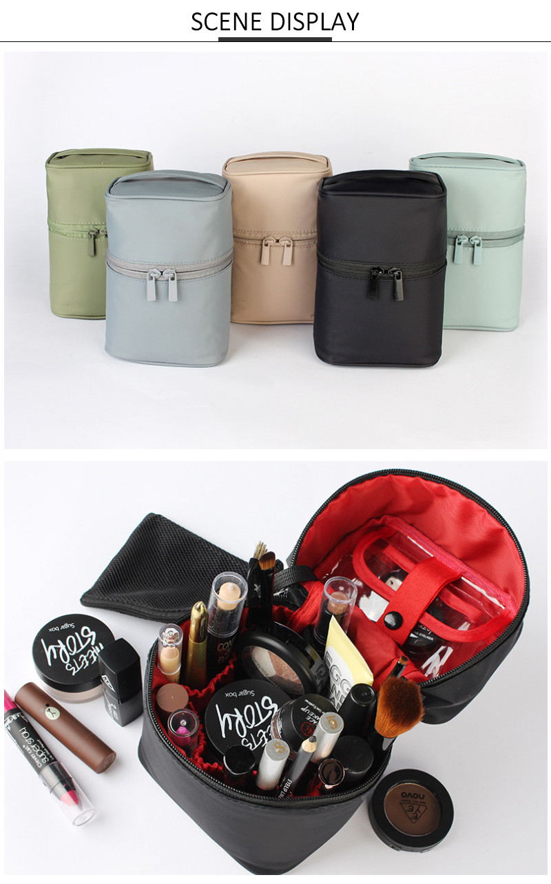 Professional Custom Pure Color Black Ladies Toiletry Bag Case