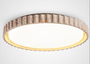 China French round bedroom ceiling lamp yellow cave stone wabi-sabi style living room dining room lamp middle-aged designer study factory