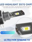 H15 LED Headlight Car Headlamp 80W 8000LM For Volkswagen Golf 6 7/Touran