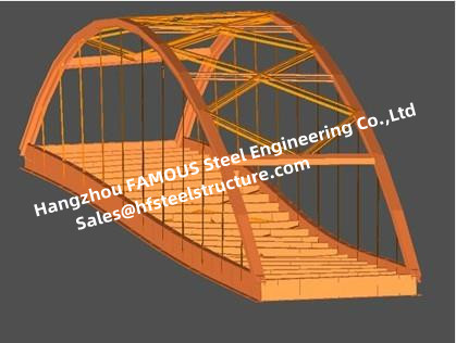 Highway Railway Wire Suspension Bridge , Arch Suspension Bridge Modular Frames Dual Purpose