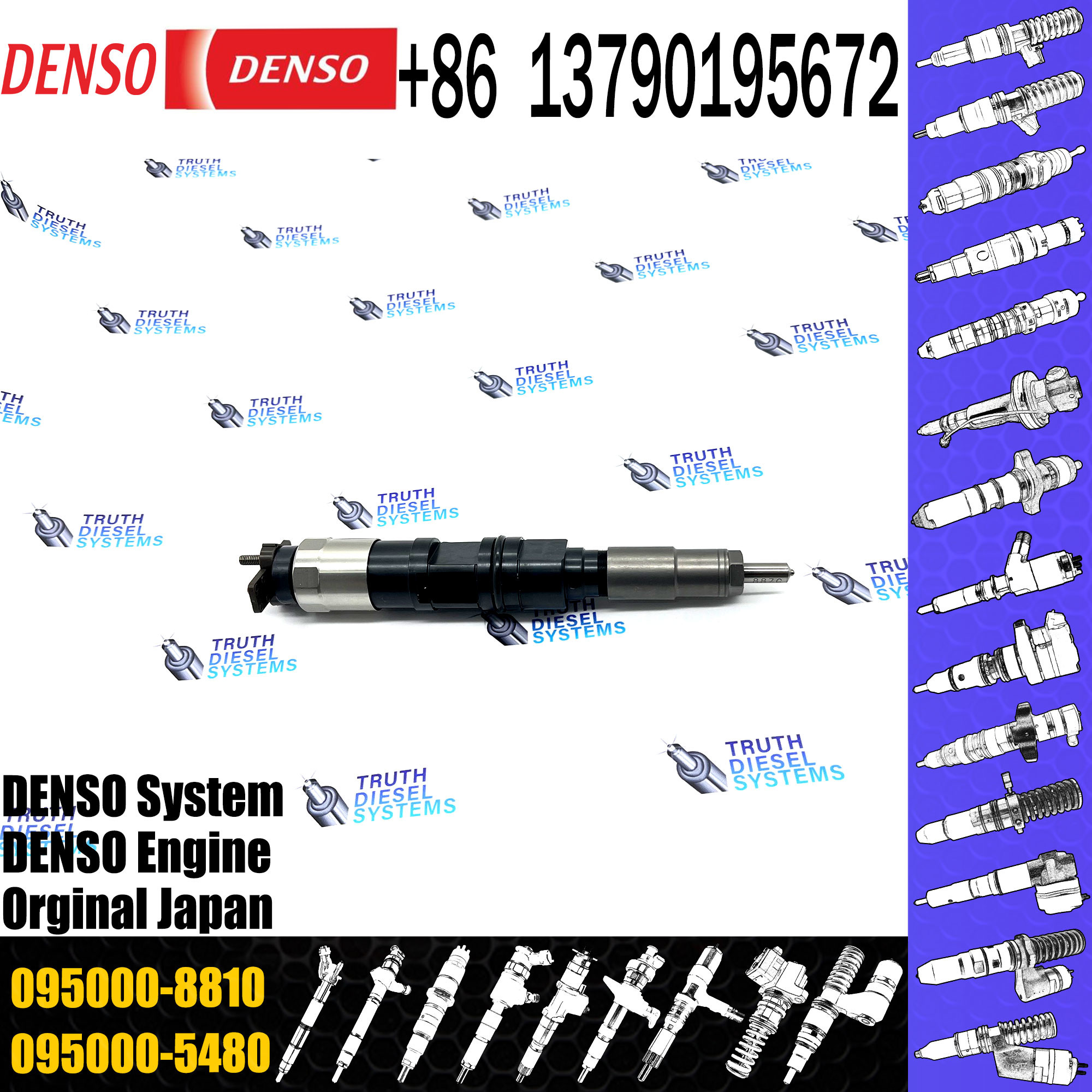 Common Rail Injector 095000-6880 095000-6881 095000-8810 For RE532216 RE533454 RE546780 SE501934