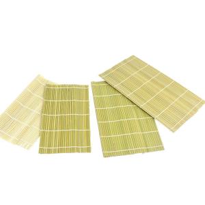 China Disposable Green Bamboo Sushi Rolling Matt Sheet 24x24cm factory