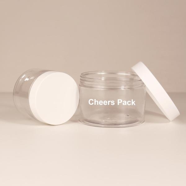 Wholesale Skincare Empty Body Scrub PET Jar Container Clear Round Plastic Body
