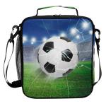 3D Football Kids Insulated Lunch Bag With Shoulder Strap