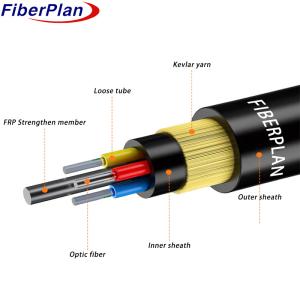 China Fibra Optica Good Quality ADSS Single Mode Aramid Yarns Fiber Optic Cable factory
